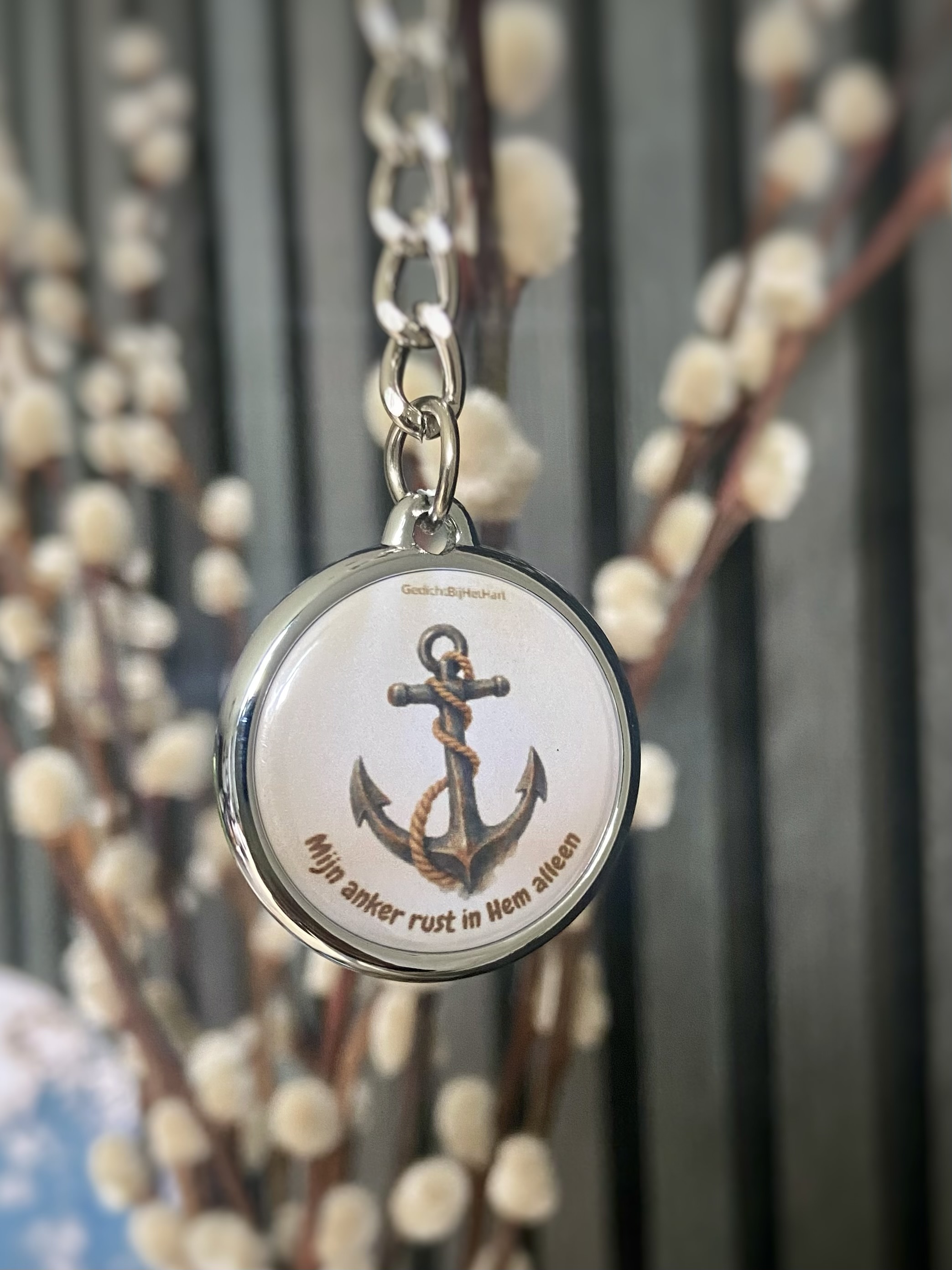 Sleutelhanger “Mijn anker rust in Hem alleen”